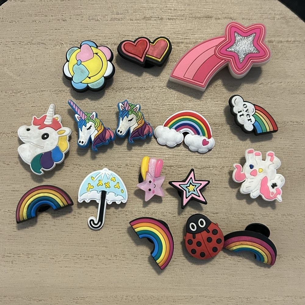 Rainbows Stars And Unicorns Croc Charms Set Of 16 Shoe Jewelry